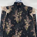 Amur Silk Devin Dress Sz 6 Whimsigoth Floral Romantic Cottage Ruffle Victorian Black Photo 8