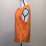 North Crest  orange patterned v-neck sleeveless lightweight blouse Photo 3