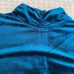 Joie  Velvet Mock Neck Long Sleeve with Diamond Tassel Trim | Teal Photo 2