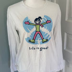 Life is Good  Tshirt Long Sleeve Snow Angel Sleep Shirt size Small Photo 0