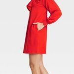 Who What Wear  Red Long Sleeve Ruffled Mock Neck Sweater Dress Size L Photo 2
