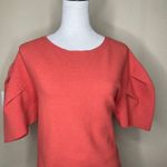 ZARA Knit Women's Orange Balloon Puffy Sleeve Sweater Knit Short Mini Dress Sm Photo 1