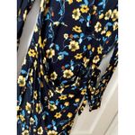 ASTR  The Label Apron Front Long Sleeve Navy Mustard Floral Tie Wrap Dress Med Photo 2