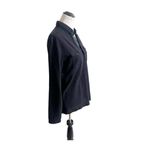 The Kooples Women’s Black Long Sleeve Collared 3/4 Button Shirt Two Pockets Photo 1