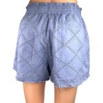 Heartloom Purple Argyle Eyelet Embroidered Fringe Smocked Casual Shorts Size S Photo 2