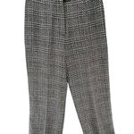 Talbots Vintage Pants Womens 14P Black White Wool Woven Plaid Wide Leg Trousers Photo 0