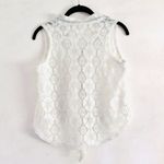 Nella Fantasia Tank Top S Knit Mesh Front Tie White Coverup Vacation Trip Swim Photo 4
