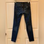 American Eagle  Outfitters Dark Blue Distressed Skinny Jeans.     Size-0 Photo 3
