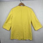 ZARA Yellow Round Neck Full Zip Tailored Coat 3/4 Length Sleeves Size Medium Photo 6
