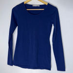 Peruvian Connection  Xs Blue Long Sleeve‎ Round Neck Top Photo 0