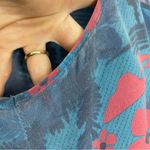 Bridge & Burn Silk Top Makelike Hawaii 503 Women Floral Blue Pink Sleeveless Size L Photo 7