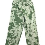 Lounge Guns & Roses Sweatpants Womens Medium Green Tie Dye Cropped Casual Photo 2