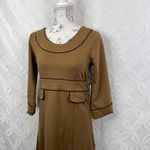 Vertigo Paris Vintage Style Brown‎ Dress With Piping Detail and Pocket Accents Size XS NWT Photo 3