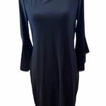 Nik And Nash  Size Medium Black With White Trim Trumpet Sleeve Dress. Photo 0
