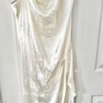 Majorelle Ivory White Averie Floral Jacquard Satin Midi Slip Drape Neck Dress XL Photo 11