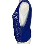 ⭐️VINTAGE AGAPO Open Weave Royal Blue Vest Size 6 Photo 1