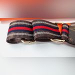 Montana West Adjustable Crossbody Strap – Red & Brown Stripe with Gold Hardware Photo 4