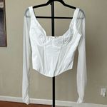 House Of CB HOUSE OF‎ CB Araminta corset mesh top NWOT size L  white Photo 2
