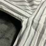 Elizabeth and James  Wide Cuff Striped Button Down White Gray Striped Shirt Large Photo 9