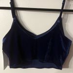 Athleta Elation Blue V-Neck Velvet Crop Top A-C cup Sz XL NWT Photo 2