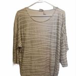 Chico's Chico’ women’s blouse size one silver/ white Photo 4