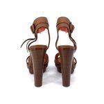 RALPH LAUREN Collection Leather Heeled Sandals Cognac 38 B Brown Size 7.5 Photo 9