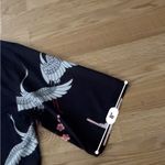 Open Front Flowers Crane Print Kimono Cardigan Photo 11