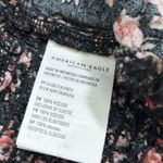 American Eagle ‎ Size S Black Floral Cap Sleeve Front Tie Smocked Waist Crop Top Photo 7