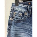 Miss Me  Signature Boot Stretch Jean Medium Wash Rhinestone Embellished 25 Photo 8