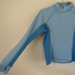 L.L.Bean 1/2 Zip Pullover Sweatshirt Blue with Thumb Holes Size M Photo 2