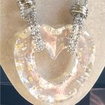 Urban Outfitters NWT Double Strand Silver Tone Acrylic Heart Pendant Necklace Photo 12