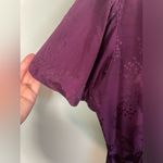 Forest Lily Plum Floral Design Flutter Sleeve Wide Leg Jumpsuit Size 4 Purple Photo 2