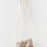 Free People NWOT  Penny Beaded Pouch Bag Drawstring Cream One Size OS Photo 0