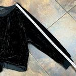 Hers & Mine  Black Velvet Tie Bottom Sweatshirt Large Photo 3