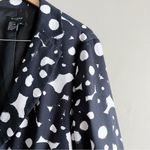 Sandro Printed Blazer Jacket in Black & White Abstract Dot Pattern, Size 2X Photo 4