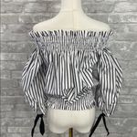 Caroline Constas Black and White Striped Crop Top Size M Photo 6