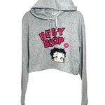 Betty Boop Women's Sz XS Cropped Hoodie Pullover Sweater Long Sleeve Stretchy Photo 0