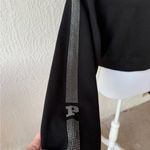 Victoria's Secret PINK Black Campus Bling Cropped Hoodie Size S Oversized Photo 3