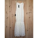 Lulus NWT  Instinctively Stunning White Lace Bustier Trumpet Maxi Dress Wedding M Photo 4
