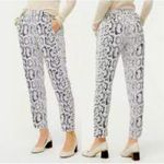 J. Crew Jamie Snake Skin Print Pull On Ankle Pants NWT size 8 White Photo 1