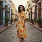 Modcloth Women Orange & Yellow Floral Spring It On Me Maxi Wrap Dress Size M Photo 1