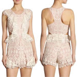 Alexis BARBARA Bar Lace Ruffle Side Cutout Romper Racer Nude/White Dress Size S Photo 8
