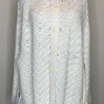 Handmade Vintage  Poncho 70s OSFM White Button Front Photo 0