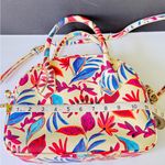 JustFab Floral MultiFloral Cream Crossbody Sachel Handbag Photo 7