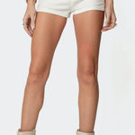 Edikted White denim micro shorts  Photo 0