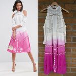 ASOS Pink Premium Cold Shoulder Dip Dye Victoriana dress size 4 Photo 1