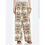 Free People  Women Linen Blend Printed Wide Leg Pants Ivory size S Photo 16