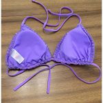 NoBo Crochet Rainbow Triangle String Bikini top Large (11/13) Festival‎ Dopamine Purple Photo 4