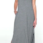 Free Fly Bamboo Heritage Midi Dress M Heather Flint Gray Cotton Bamboo Pockets Size M Photo 0