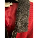 Nancy Bolen City Girl Red Tweed Fur Collar Studded Zip Vest Women's XL Size undefined Photo 2